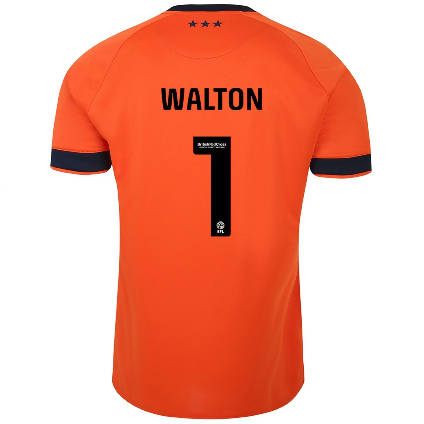 Męski Christian Walton #1 Pomarańczowy Wyjazdowa Koszulka 2023/24 Koszulki Klubowe