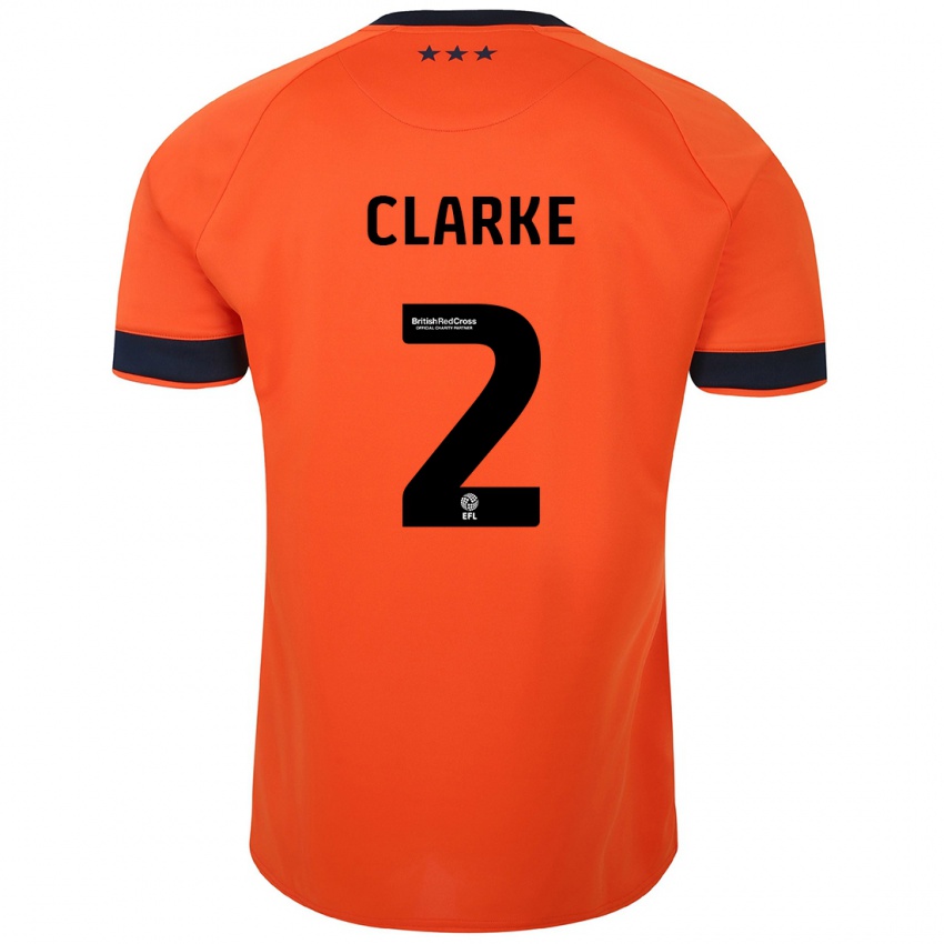 Męski Harry Clarke #2 Pomarańczowy Wyjazdowa Koszulka 2023/24 Koszulki Klubowe