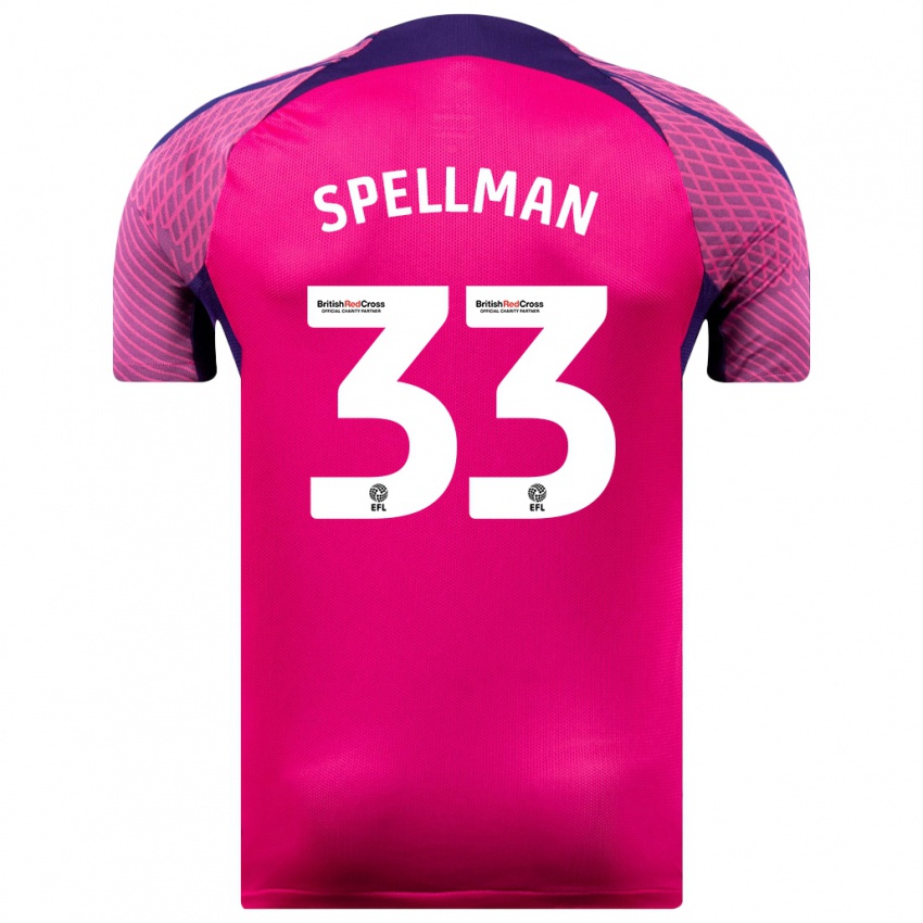 Męski Michael Spellman #33 Purpurowy Wyjazdowa Koszulka 2023/24 Koszulki Klubowe