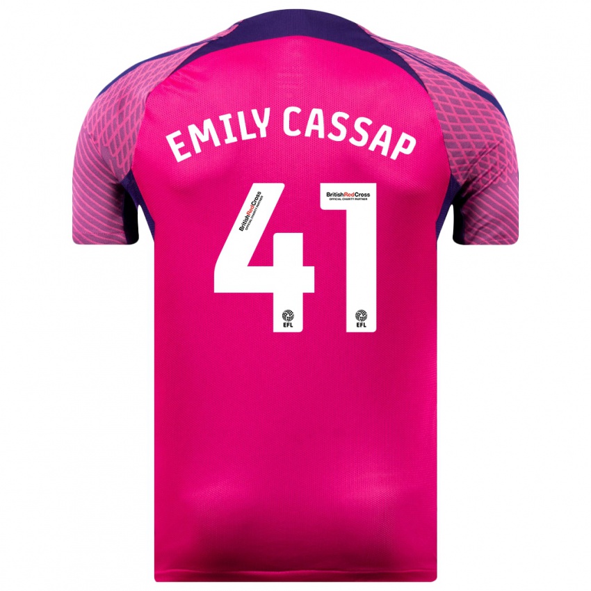 Męski Emily Cassap #41 Purpurowy Wyjazdowa Koszulka 2023/24 Koszulki Klubowe