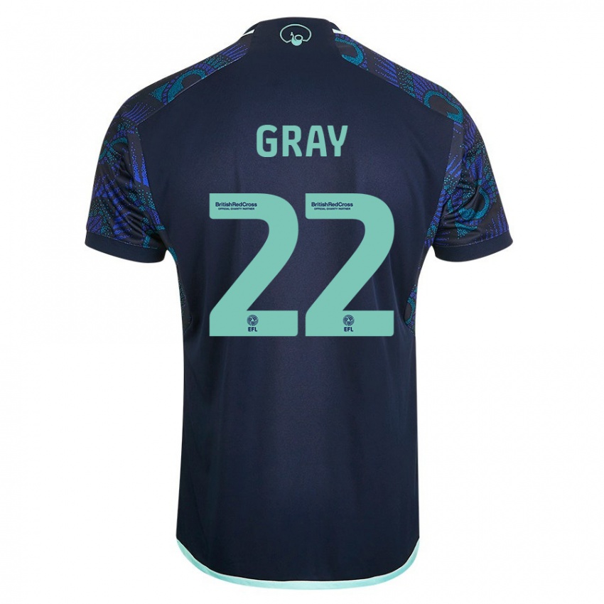 Męski Archie Gray #22 Niebieski Wyjazdowa Koszulka 2023/24 Koszulki Klubowe