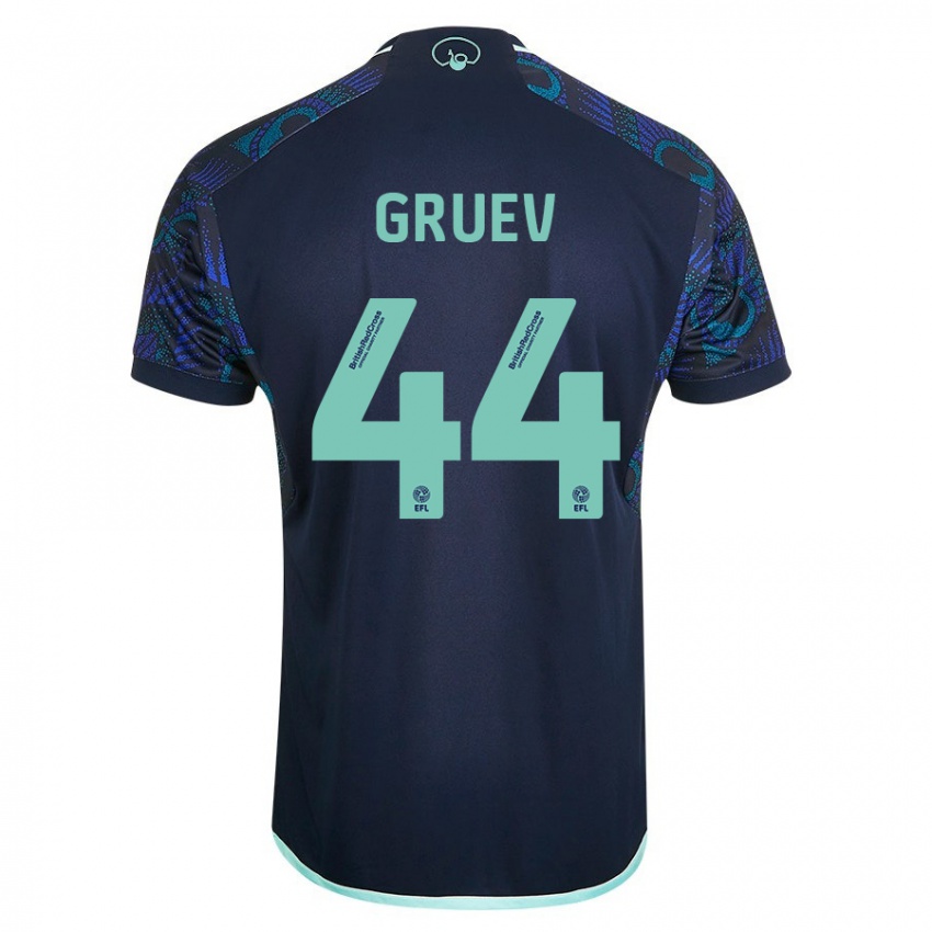 Męski Ilia Gruev #44 Niebieski Wyjazdowa Koszulka 2023/24 Koszulki Klubowe