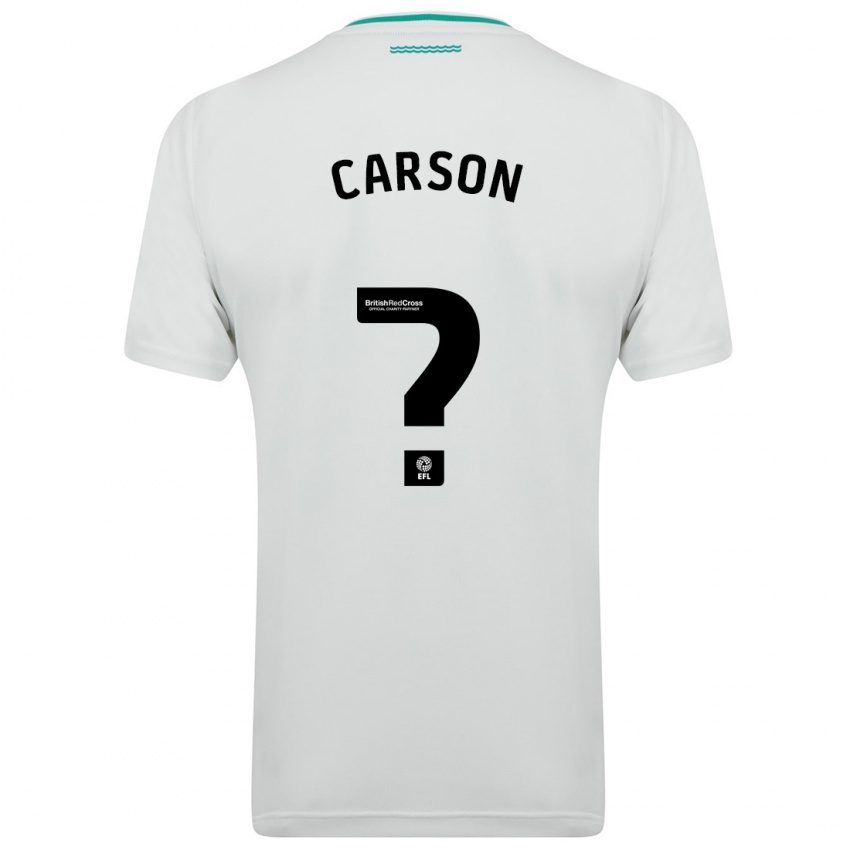 Męski Matty Carson #0 Biały Wyjazdowa Koszulka 2023/24 Koszulki Klubowe