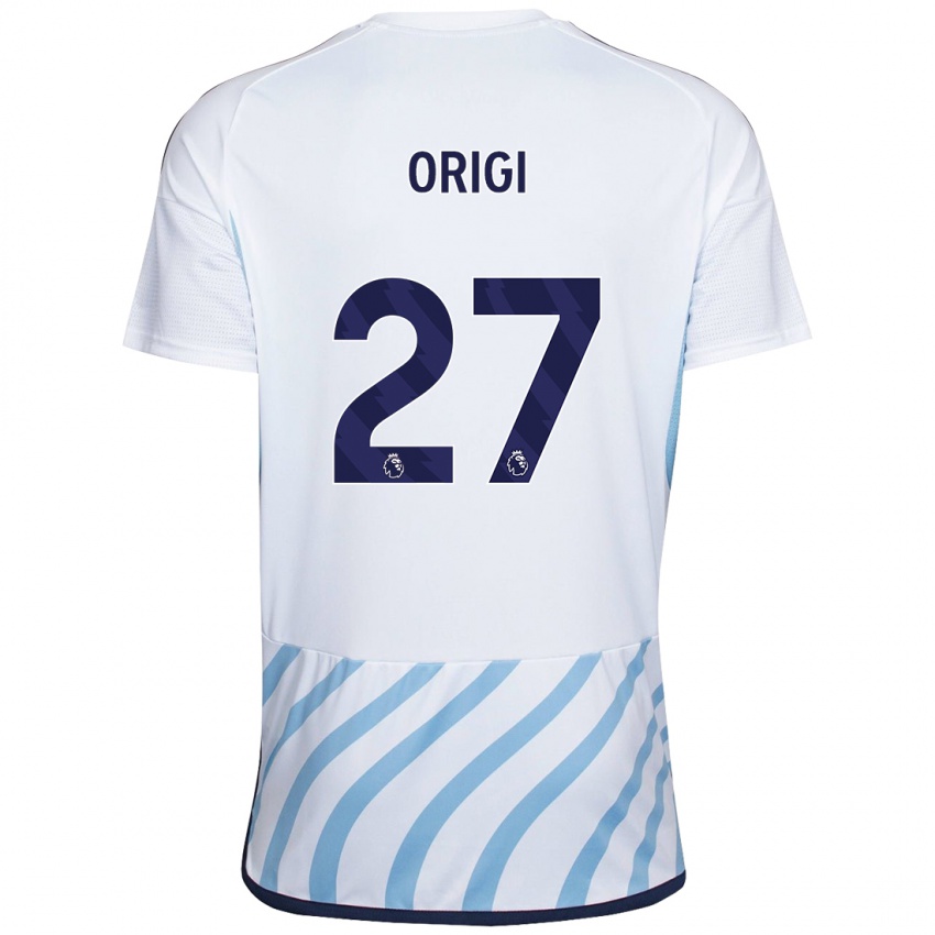 Męski Divock Origi #27 Biało Niebieski Wyjazdowa Koszulka 2023/24 Koszulki Klubowe