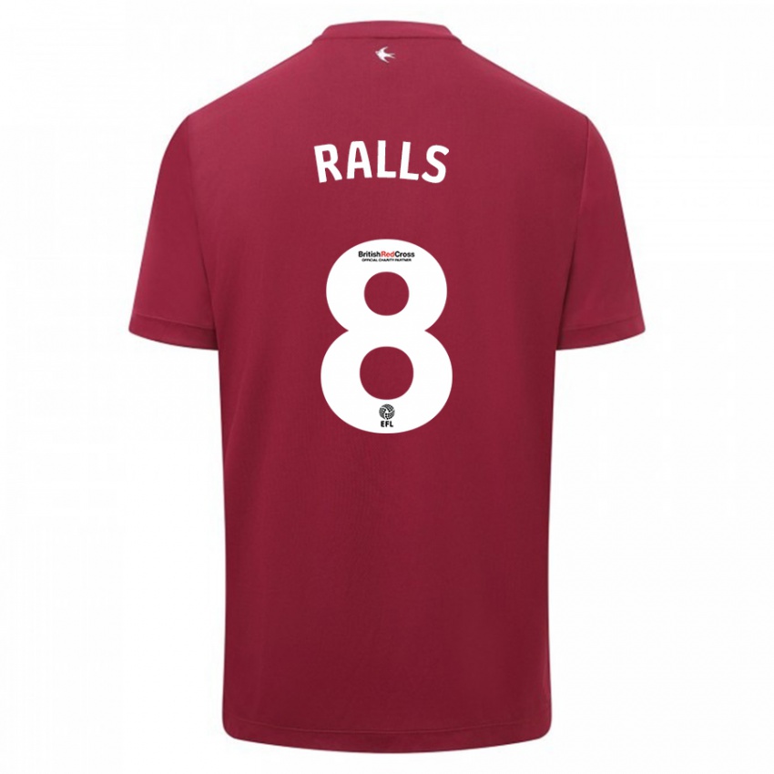 Męski Joe Ralls #8 Czerwony Wyjazdowa Koszulka 2023/24 Koszulki Klubowe
