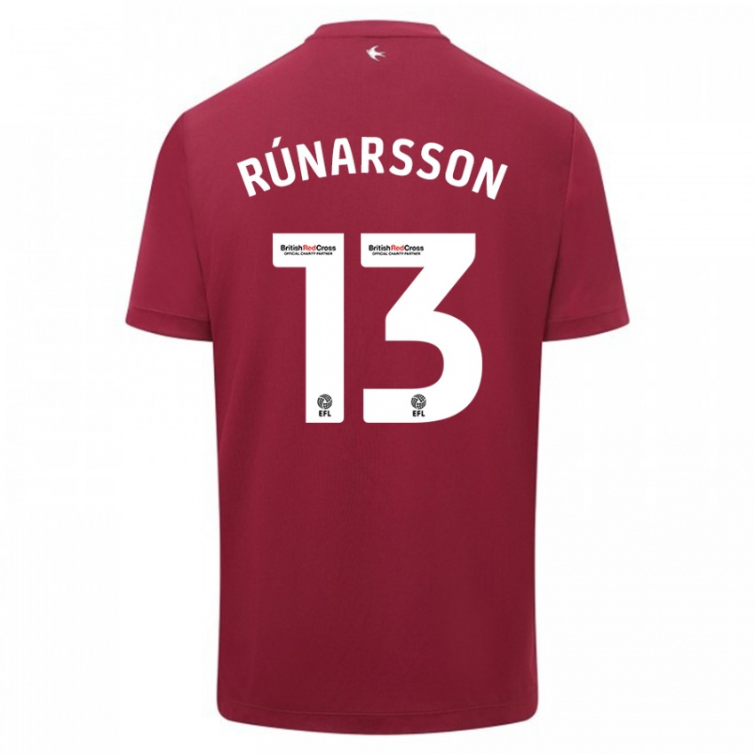 Męski Runar Alex Runarsson #13 Czerwony Wyjazdowa Koszulka 2023/24 Koszulki Klubowe