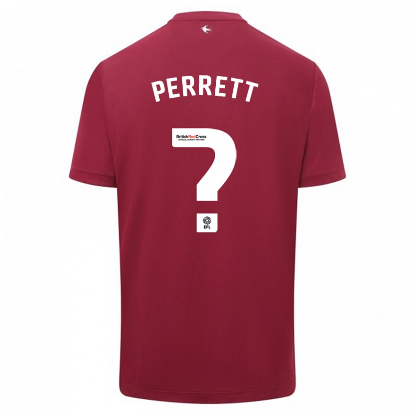 Męski Troy Perrett #0 Czerwony Wyjazdowa Koszulka 2023/24 Koszulki Klubowe