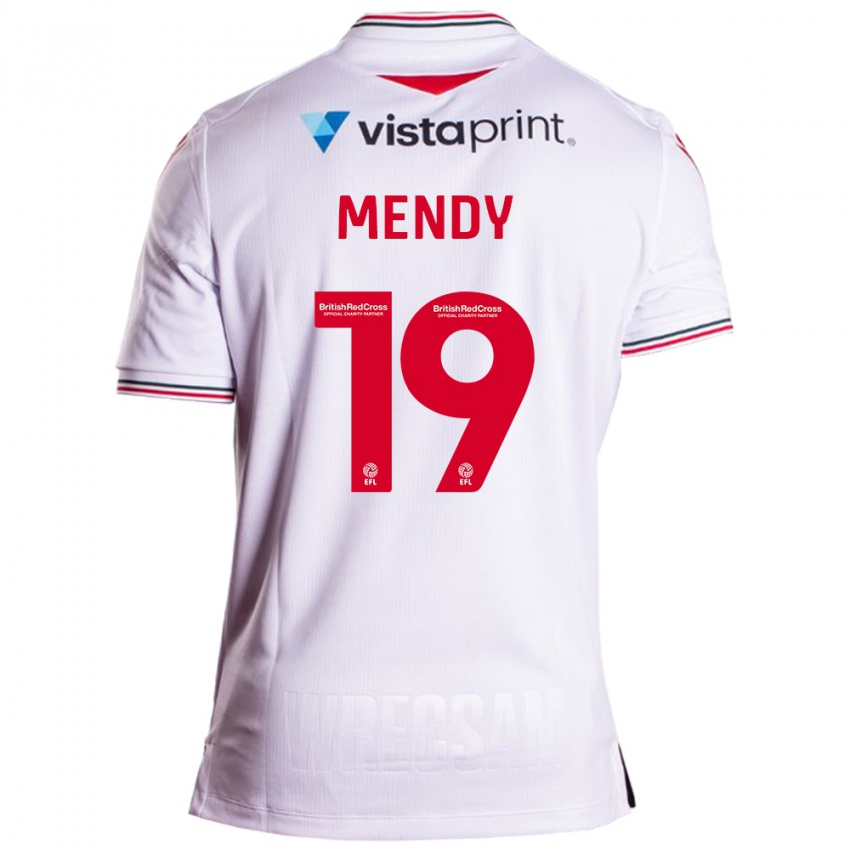 Męski Jacob Mendy #19 Biały Wyjazdowa Koszulka 2023/24 Koszulki Klubowe