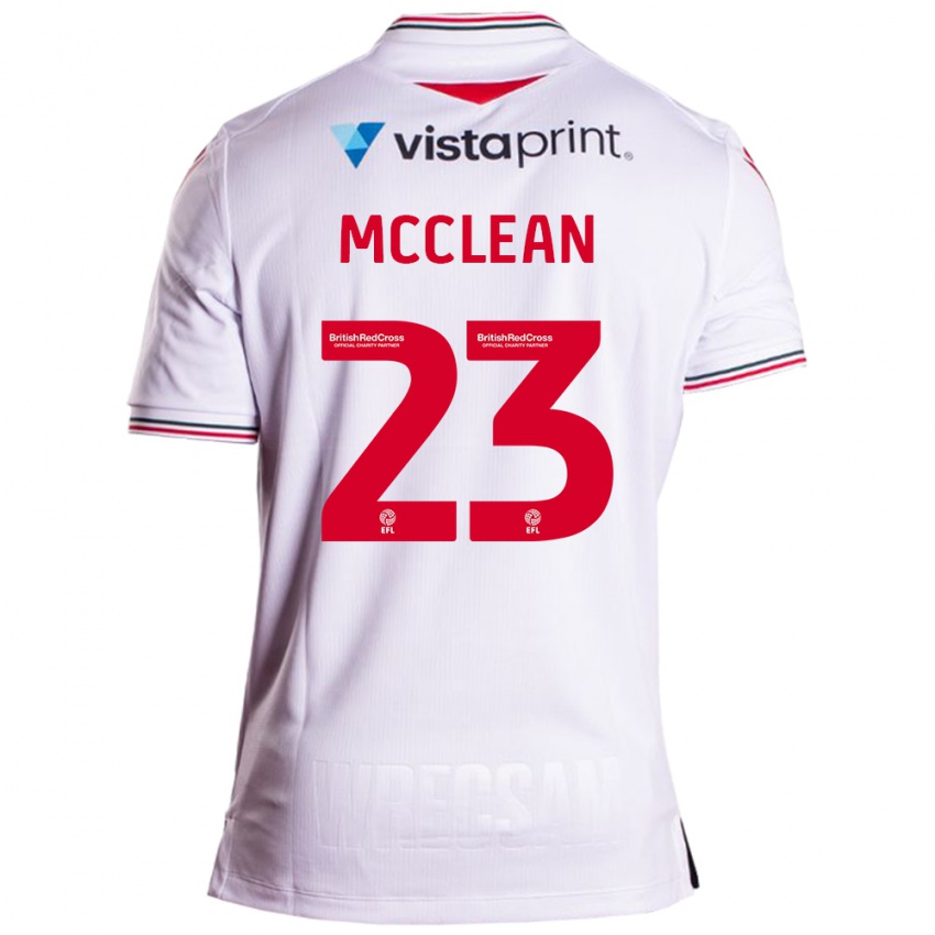 Męski James Mcclean #23 Biały Wyjazdowa Koszulka 2023/24 Koszulki Klubowe