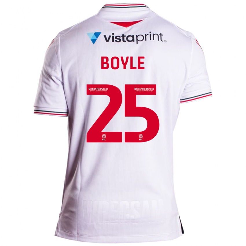Męski Will Boyle #25 Biały Wyjazdowa Koszulka 2023/24 Koszulki Klubowe
