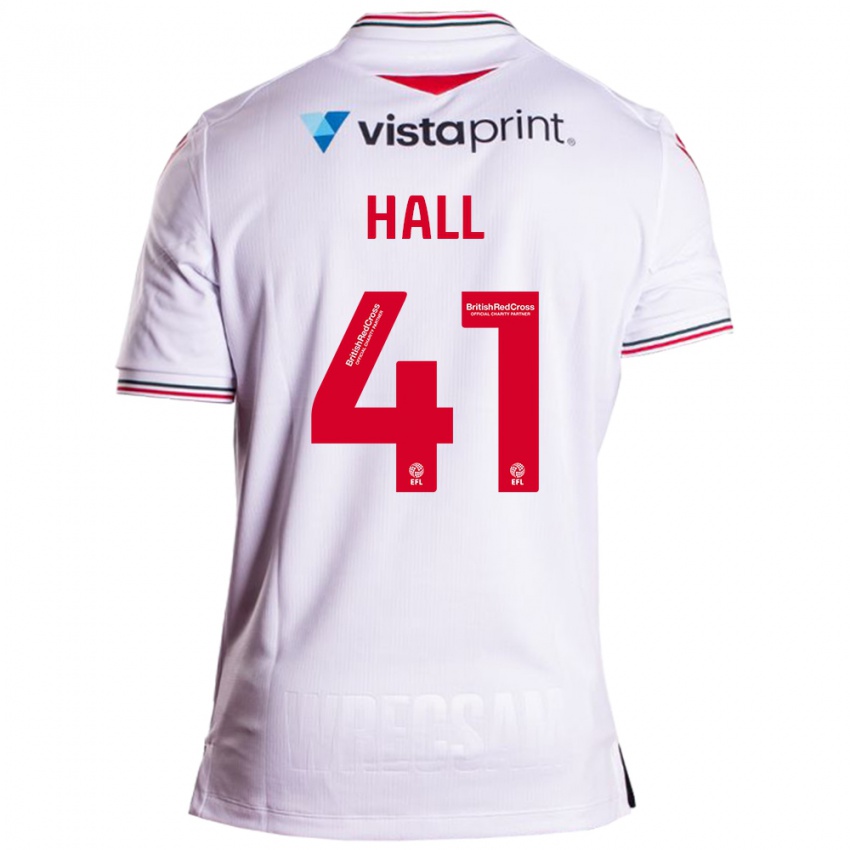 Męski Liam Hall #41 Biały Wyjazdowa Koszulka 2023/24 Koszulki Klubowe