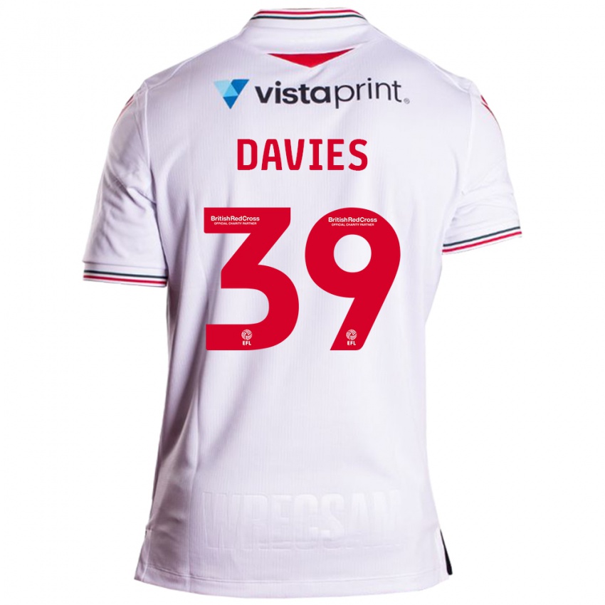 Męski Daniel Davies #39 Biały Wyjazdowa Koszulka 2023/24 Koszulki Klubowe