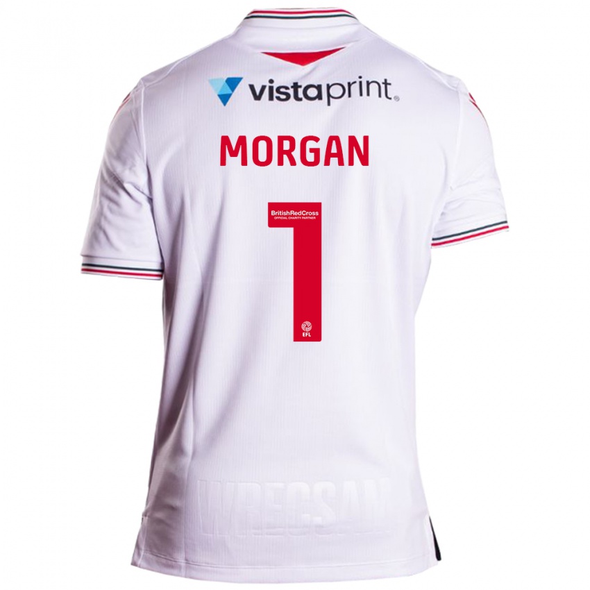 Męski Delyth Morgan #1 Biały Wyjazdowa Koszulka 2023/24 Koszulki Klubowe