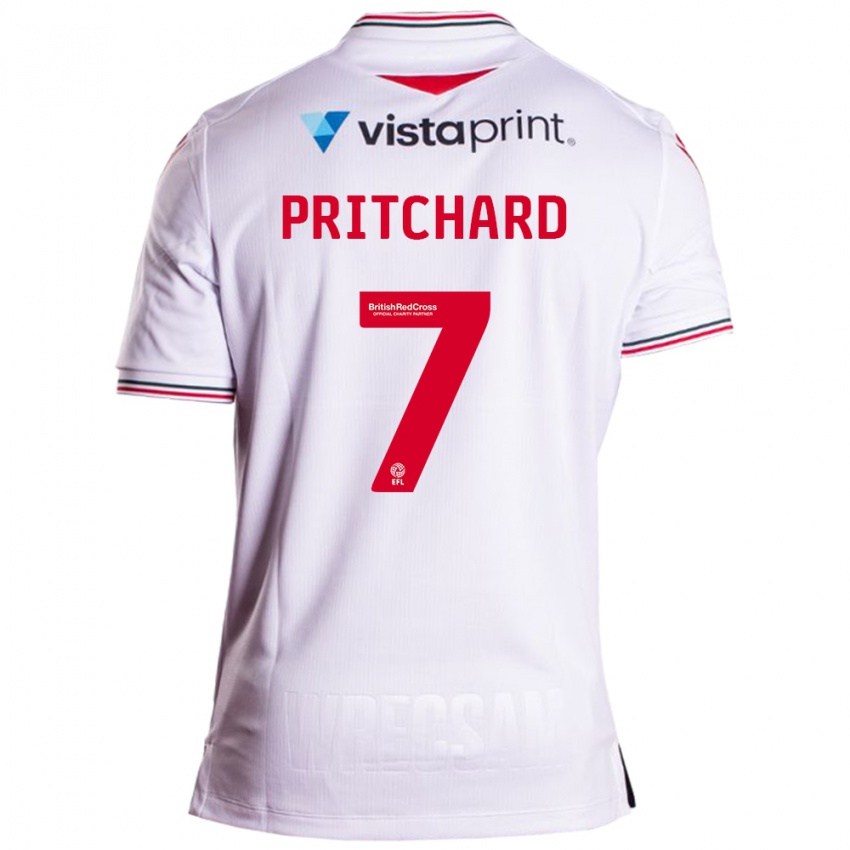 Męski Rebecca Pritchard #7 Biały Wyjazdowa Koszulka 2023/24 Koszulki Klubowe