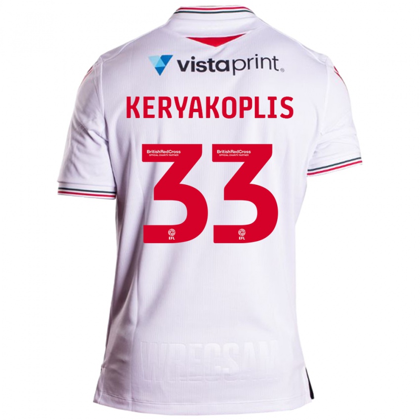 Męski Hannah Keryakoplis #33 Biały Wyjazdowa Koszulka 2023/24 Koszulki Klubowe