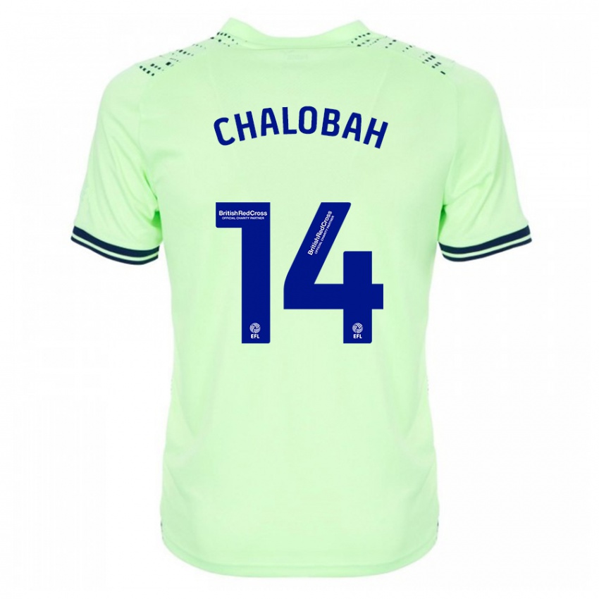 Męski Nathaniel Chalobah #14 Marynarka Wojenna Wyjazdowa Koszulka 2023/24 Koszulki Klubowe