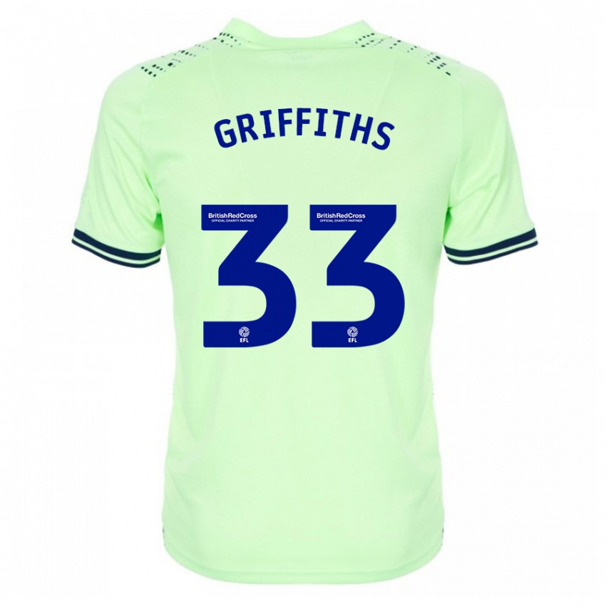 Męski Josh Griffiths #33 Marynarka Wojenna Wyjazdowa Koszulka 2023/24 Koszulki Klubowe