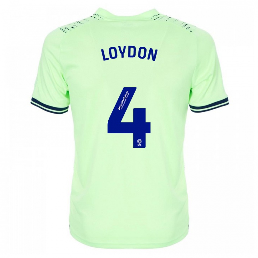 Męski Abi Loydon #4 Marynarka Wojenna Wyjazdowa Koszulka 2023/24 Koszulki Klubowe