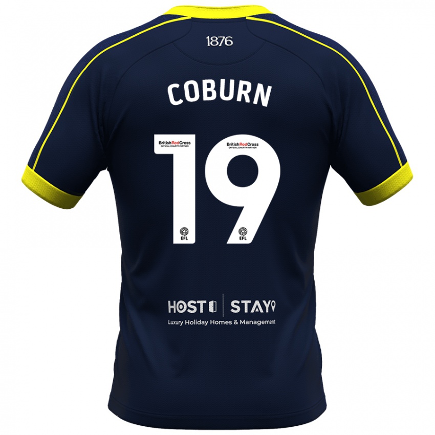 Męski Josh Coburn #19 Marynarka Wojenna Wyjazdowa Koszulka 2023/24 Koszulki Klubowe