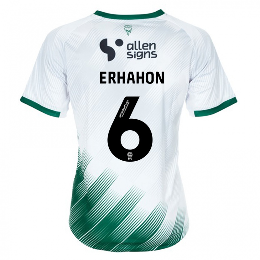Męski Ethan Erhahon #6 Biały Wyjazdowa Koszulka 2023/24 Koszulki Klubowe
