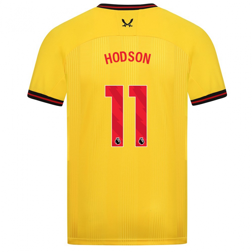 Męski Ashley Hodson #11 Żółty Wyjazdowa Koszulka 2023/24 Koszulki Klubowe