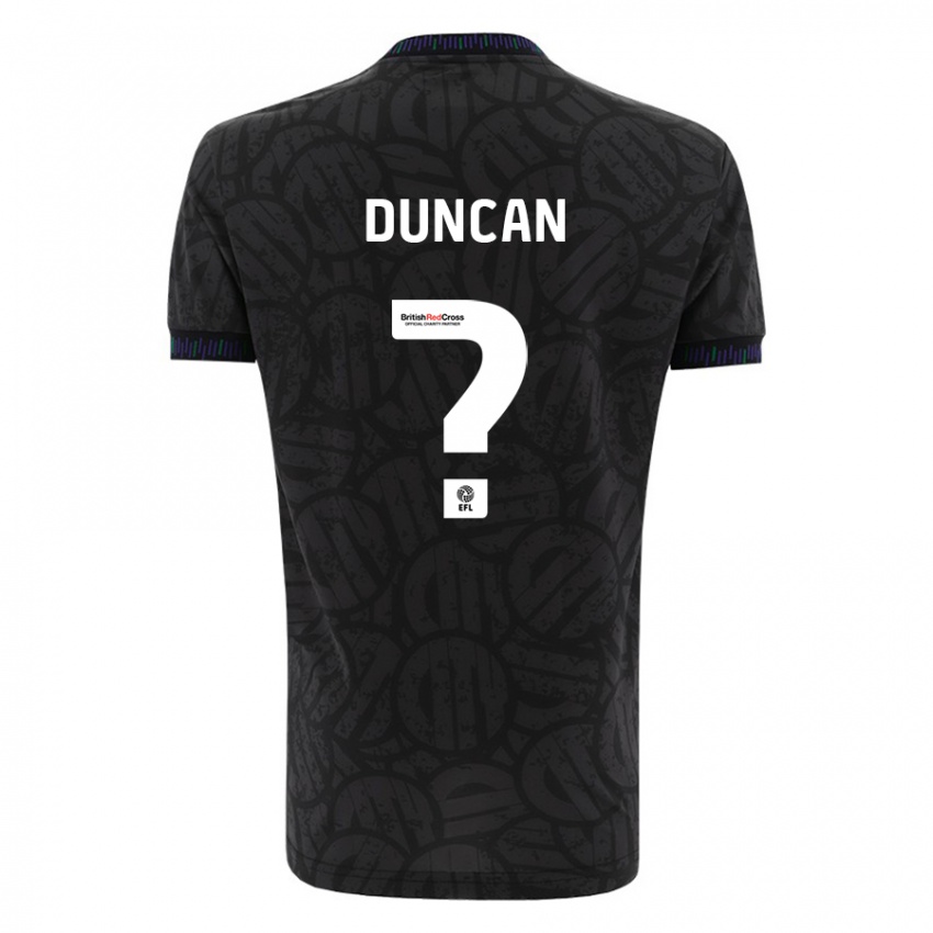 Męski Joe Duncan #0 Czarny Wyjazdowa Koszulka 2023/24 Koszulki Klubowe