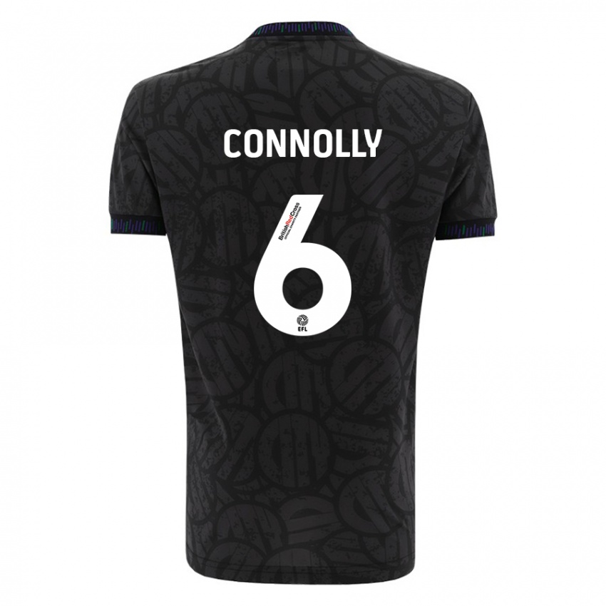Męski Megan Connolly #6 Czarny Wyjazdowa Koszulka 2023/24 Koszulki Klubowe