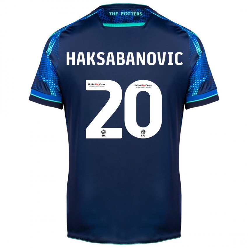 Męski Sead Hakšabanović #20 Marynarka Wojenna Wyjazdowa Koszulka 2023/24 Koszulki Klubowe