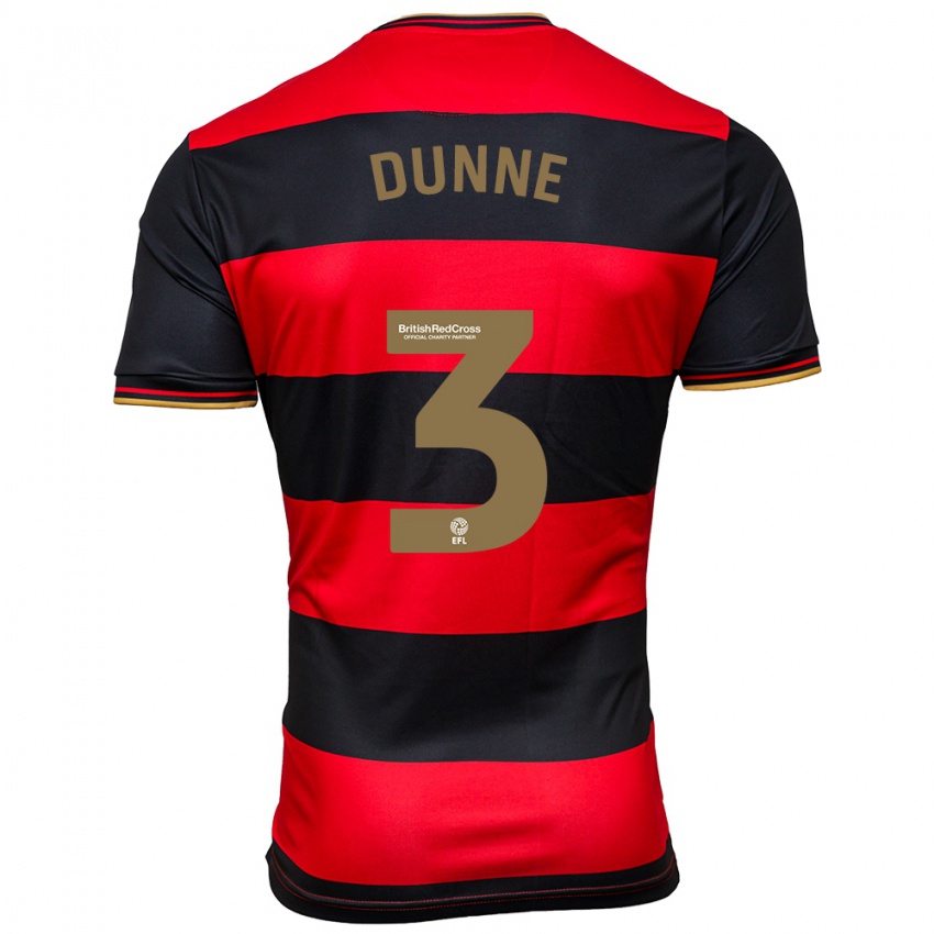 Męski Jimmy Dunne #3 Czarny Czerwony Wyjazdowa Koszulka 2023/24 Koszulki Klubowe