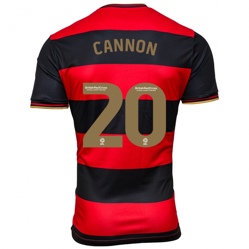 Męski Reggie Cannon #20 Czarny Czerwony Wyjazdowa Koszulka 2023/24 Koszulki Klubowe
