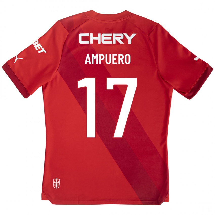 Męski Branco Ampuero #17 Czerwony Wyjazdowa Koszulka 2023/24 Koszulki Klubowe