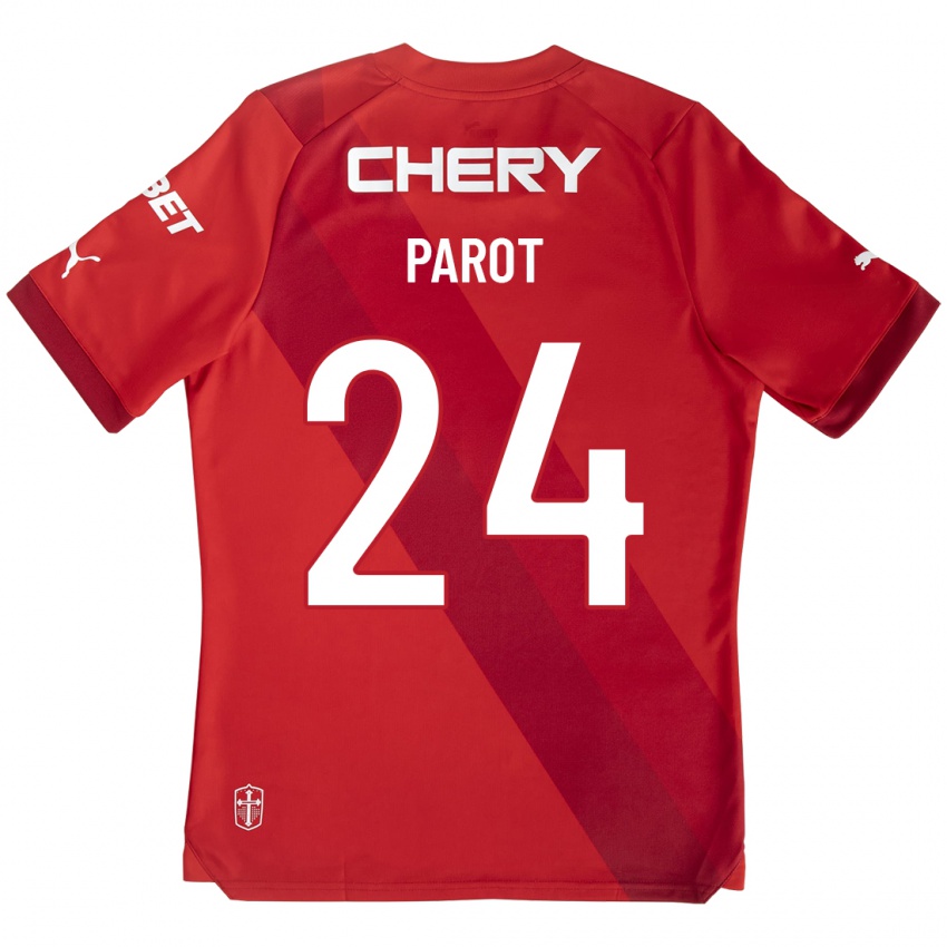 Męski Alfonso Parot #24 Czerwony Wyjazdowa Koszulka 2023/24 Koszulki Klubowe