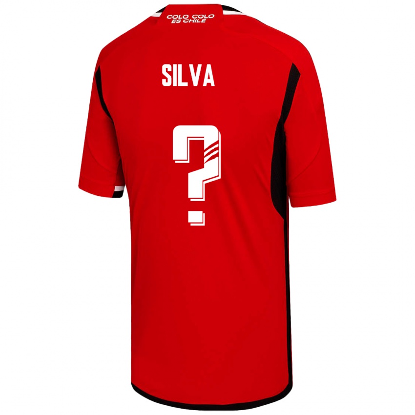 Męski Bastián Silva #0 Czerwony Wyjazdowa Koszulka 2023/24 Koszulki Klubowe