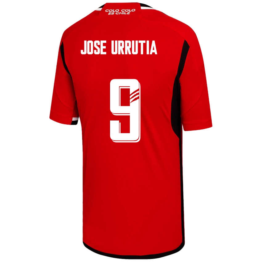 Męski María José Urrutia #9 Czerwony Wyjazdowa Koszulka 2023/24 Koszulki Klubowe