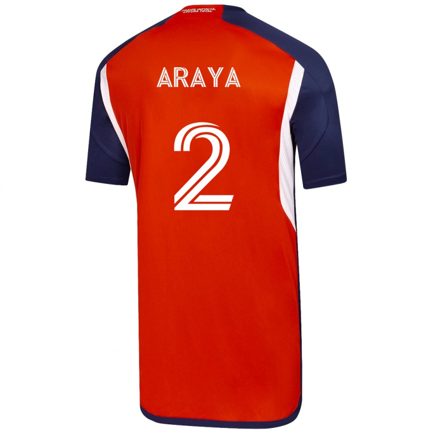Męski Fernanda Araya #2 Biały Wyjazdowa Koszulka 2023/24 Koszulki Klubowe