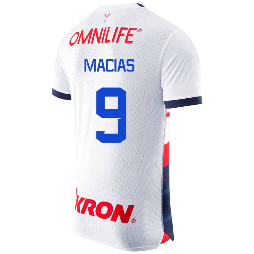 Męski José Juan Macías #9 Biały Wyjazdowa Koszulka 2023/24 Koszulki Klubowe