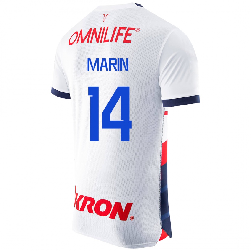 Męski Ricardo Marín #14 Biały Wyjazdowa Koszulka 2023/24 Koszulki Klubowe