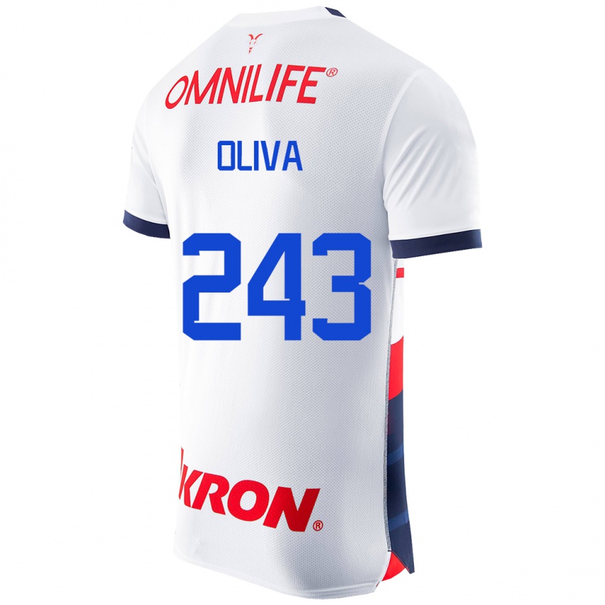 Męski Diego Oliva #243 Biały Wyjazdowa Koszulka 2023/24 Koszulki Klubowe