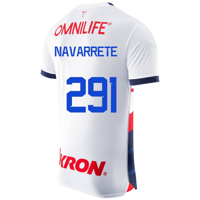 Męski Cristo Navarrete #291 Biały Wyjazdowa Koszulka 2023/24 Koszulki Klubowe