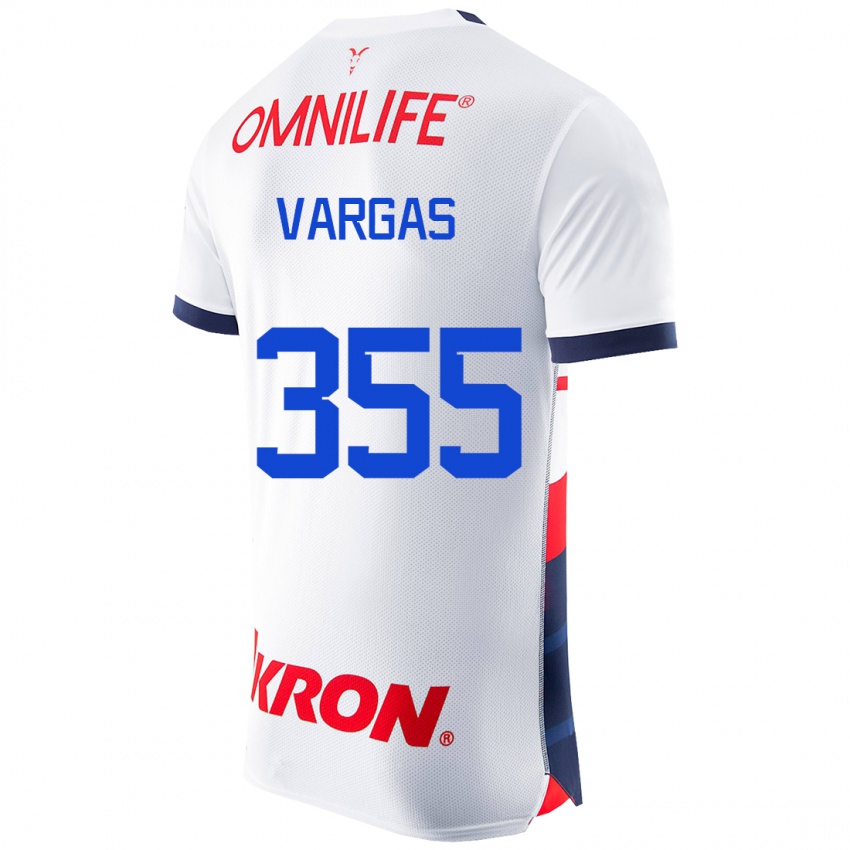 Męski Edgar Vargas #355 Biały Wyjazdowa Koszulka 2023/24 Koszulki Klubowe
