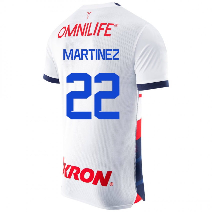 Męski Karla Martínez #22 Biały Wyjazdowa Koszulka 2023/24 Koszulki Klubowe