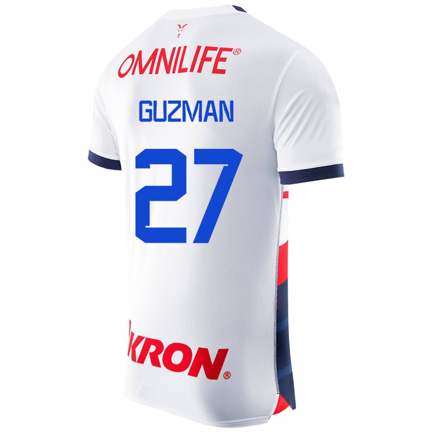 Męski Kinberly Guzmán #27 Biały Wyjazdowa Koszulka 2023/24 Koszulki Klubowe