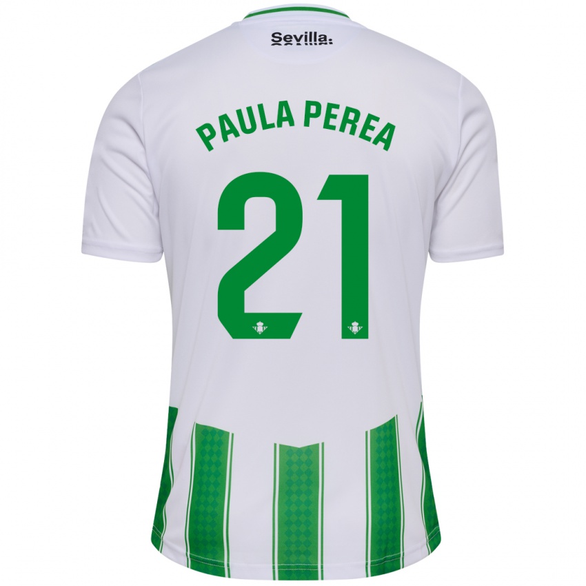 Kobiety Paula Perea Ramírez #21 Biały Domowa Koszulka 2023/24 Koszulki Klubowe