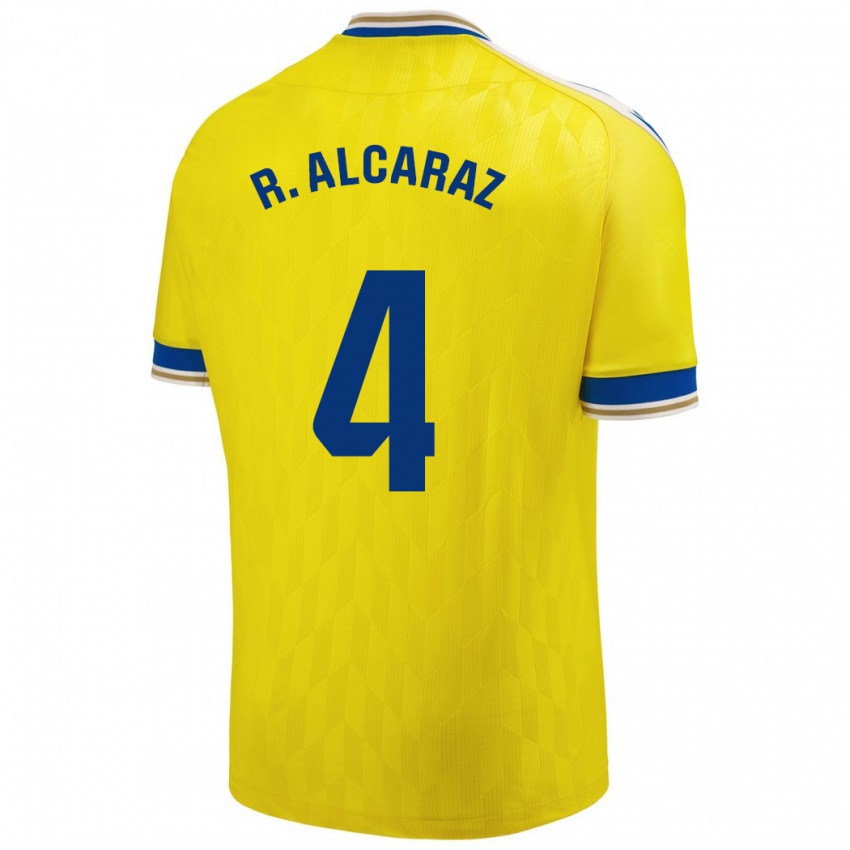 Kobiety Rubén Alcaraz #4 Żółty Domowa Koszulka 2023/24 Koszulki Klubowe