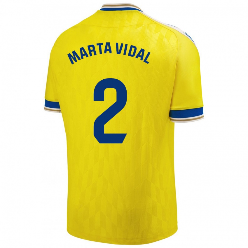 Kobiety Marta Vidal Vela #2 Żółty Domowa Koszulka 2023/24 Koszulki Klubowe
