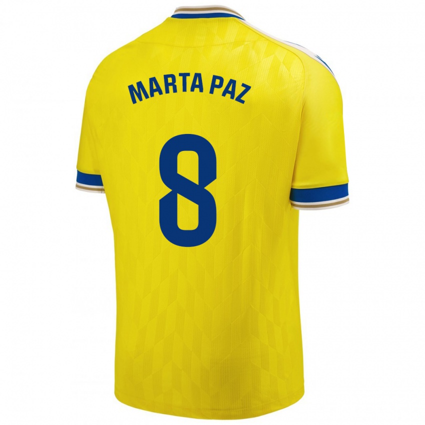 Kobiety Marta Milagros Paz Cruz #8 Żółty Domowa Koszulka 2023/24 Koszulki Klubowe
