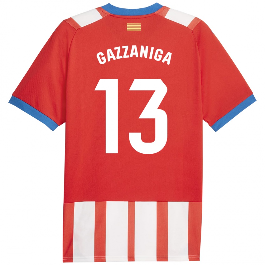 Kobiety Paulo Gazzaniga #13 Czerwony Biały Domowa Koszulka 2023/24 Koszulki Klubowe