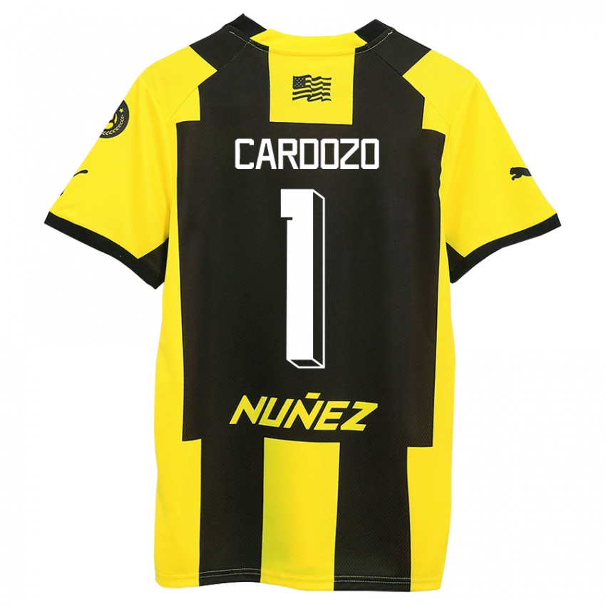 Kobiety Thiago Cardozo #1 Żółty Czarny Domowa Koszulka 2023/24 Koszulki Klubowe