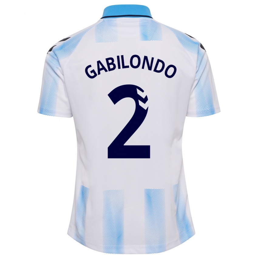 Kobiety Jokin Gabilondo #2 Biało Niebieski Domowa Koszulka 2023/24 Koszulki Klubowe
