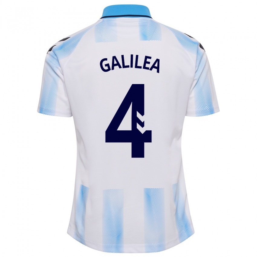 Kobiety Einar Galilea #4 Biało Niebieski Domowa Koszulka 2023/24 Koszulki Klubowe